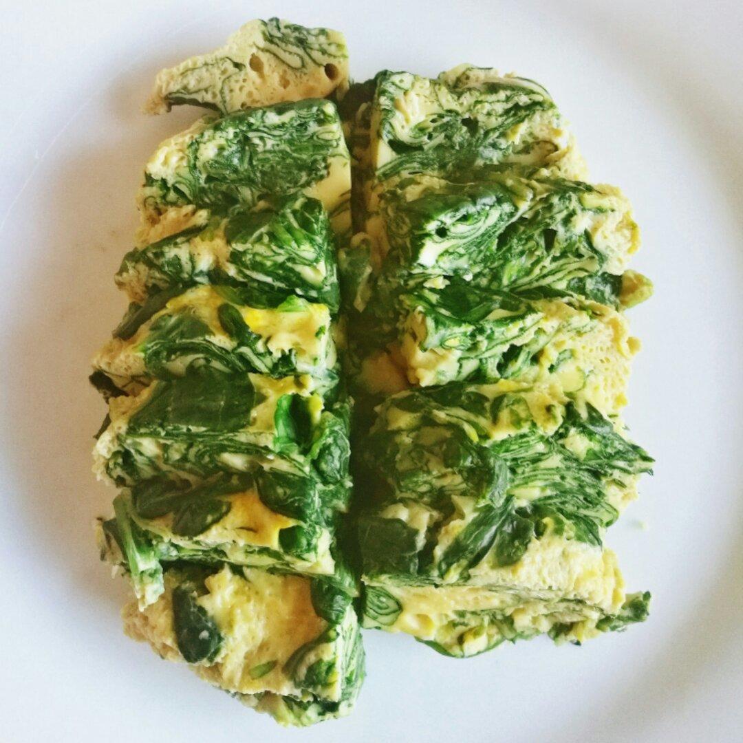蘸汁菠菜鸡蛋糕——春季养生多吃菠菜