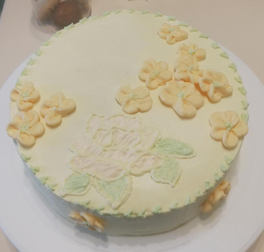 六宝的双层奶油生日蛋糕(不用色素)