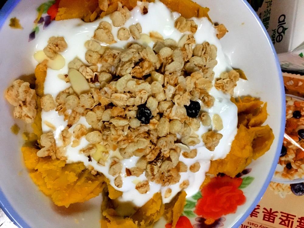 瘦身晚餐，酸奶红薯泥