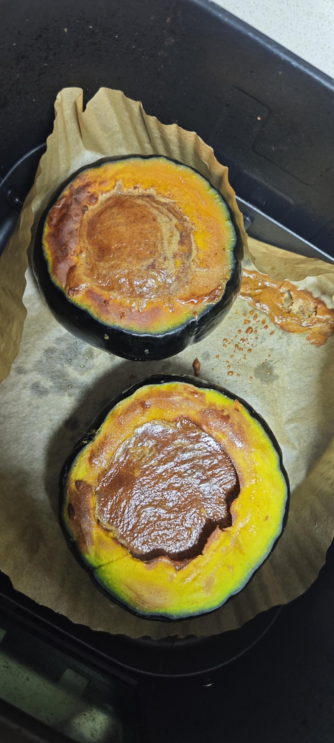 烤🎃贝贝南瓜牛奶鸡蛋布丁(空气炸锅版)低热