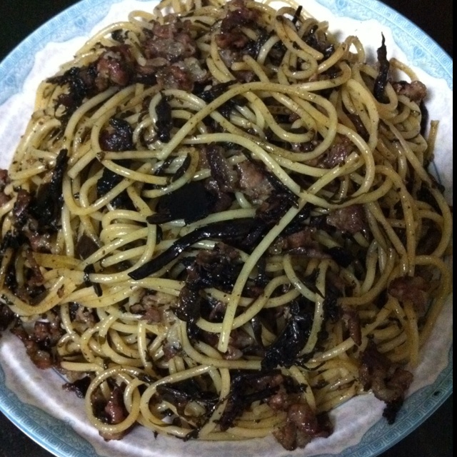 可能是最好吃系列--橄榄菜培根意面