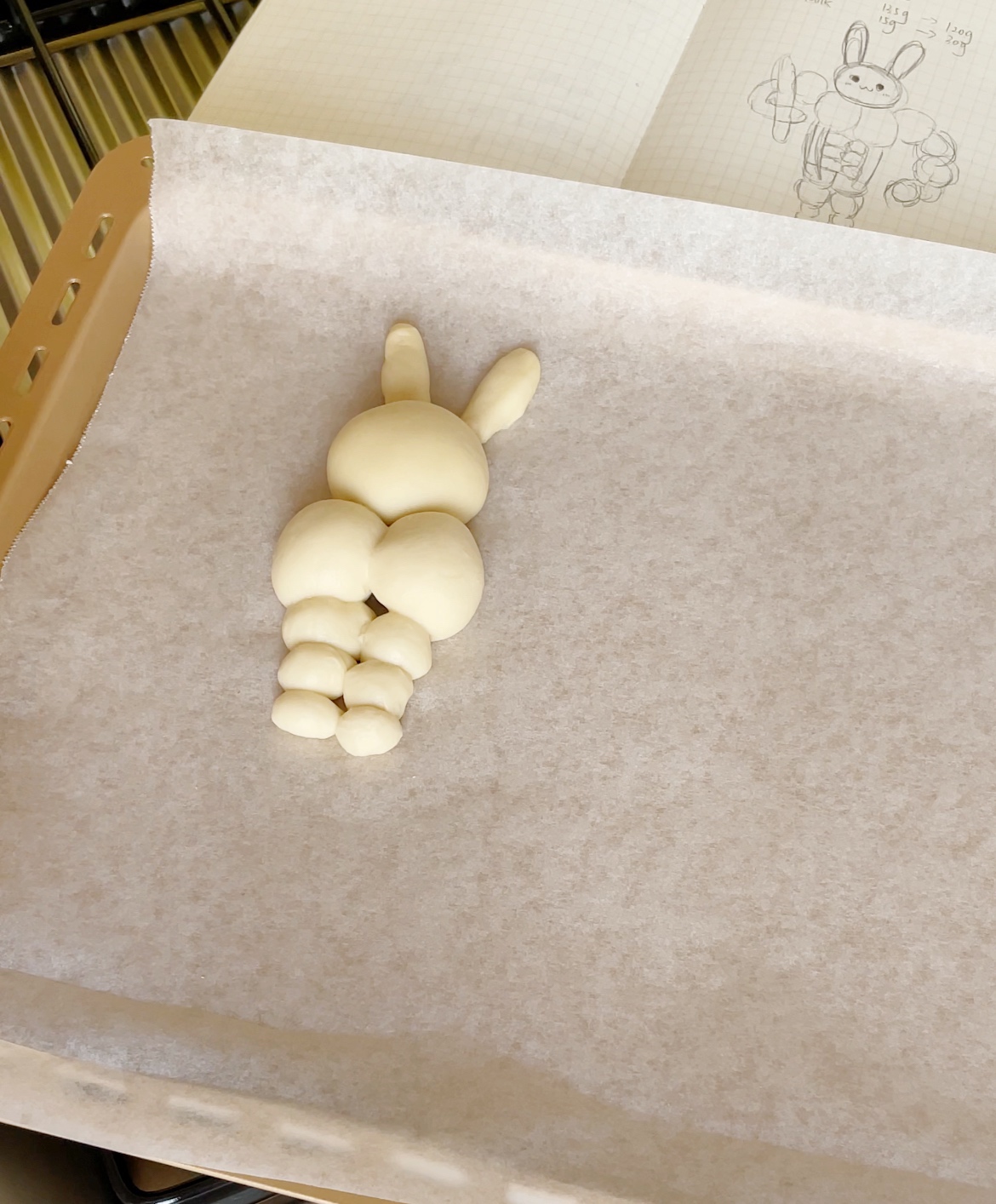 肌肉兔面包（一次发酵可爱小餐包）的做法 步骤12
