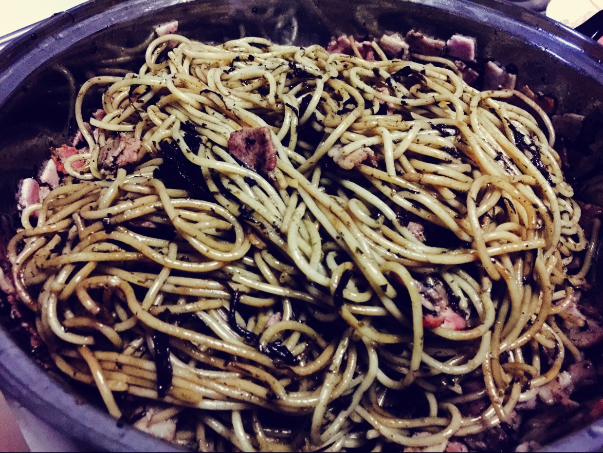 可能是最好吃系列--橄榄菜培根意面