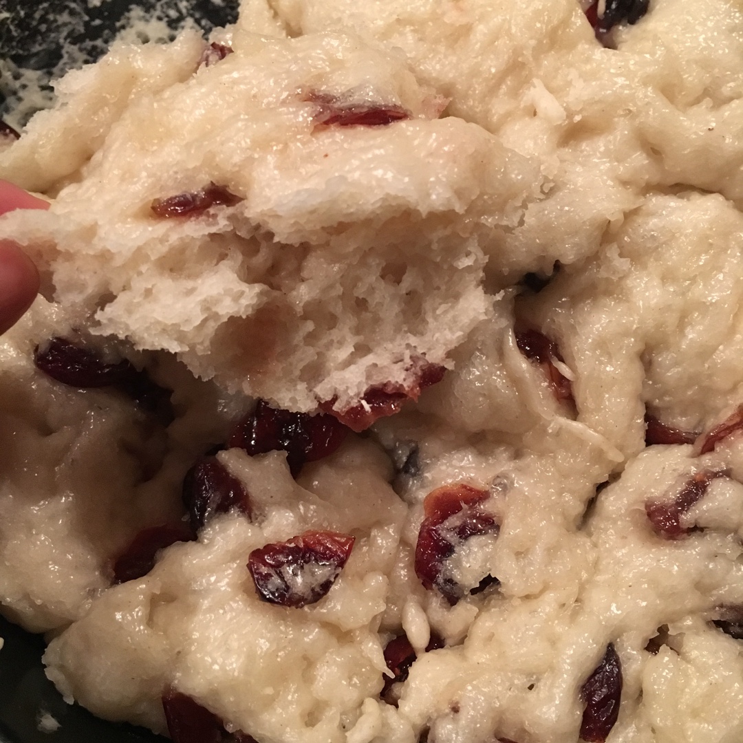 不用揉面，简单易做的——蔓越莓发糕