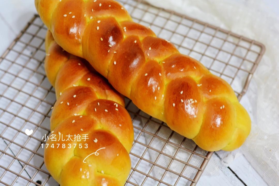 芒果酸奶辫子面包（内含四股辫子方法）