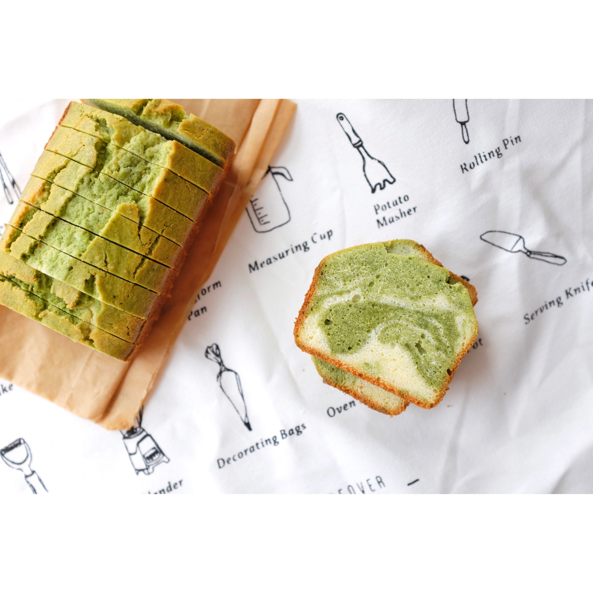 迷你抹茶大理石乳酪磅蛋糕