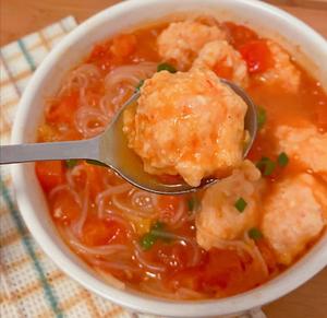 减脂餐｜番茄虾滑粉丝汤，汤鲜味美～的做法 步骤11