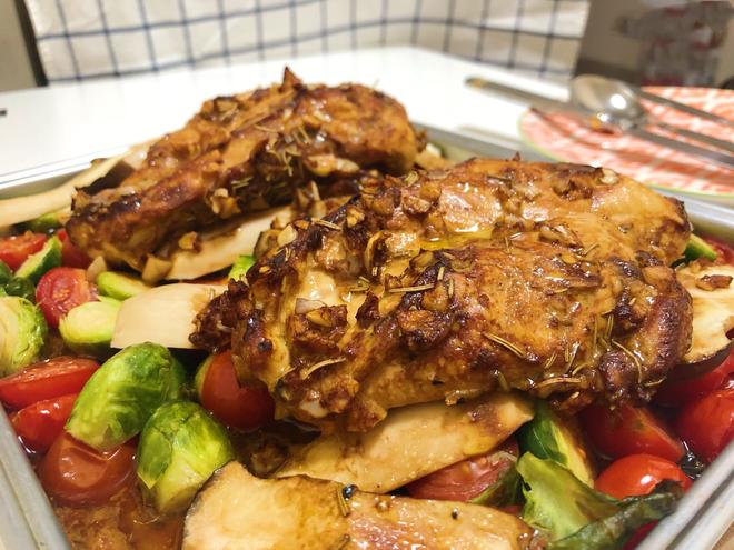 低脂超嫩杂蔬焗鸡胸肉的做法