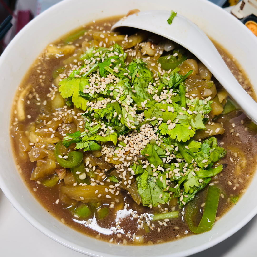 尖椒茄子打卤面