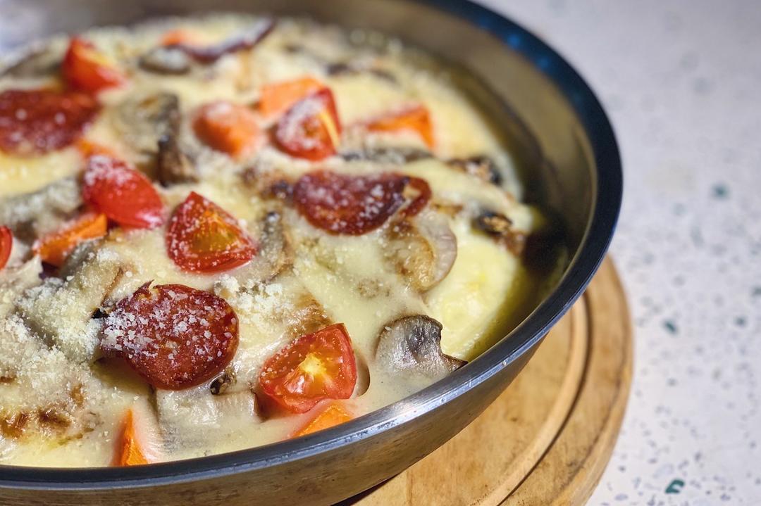 白汁蘑菇焗雞扒飯