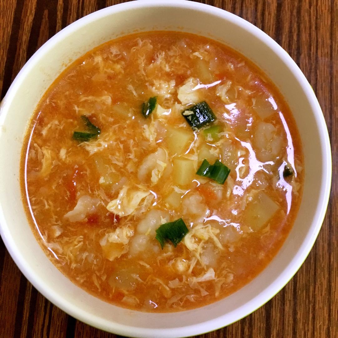 西红柿鸡蛋疙瘩汤