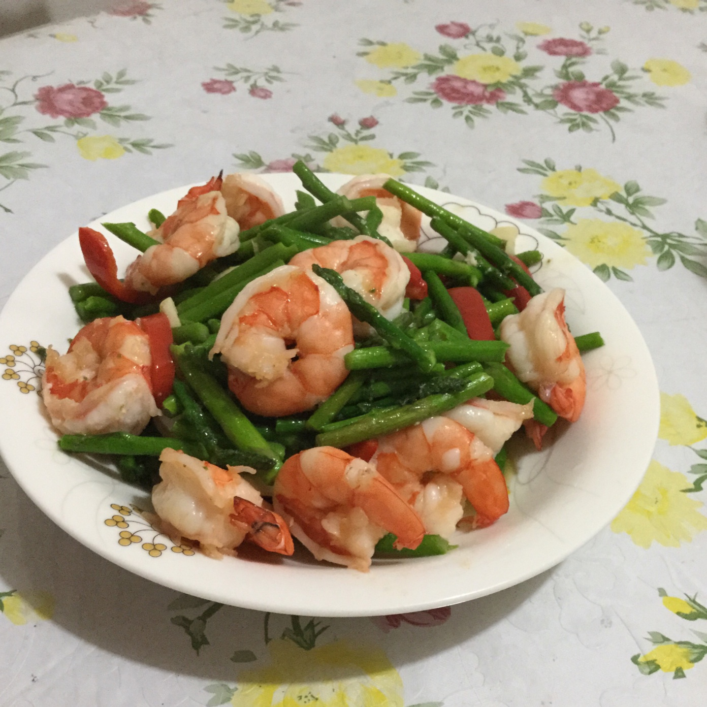 清炒芦笋虾仁