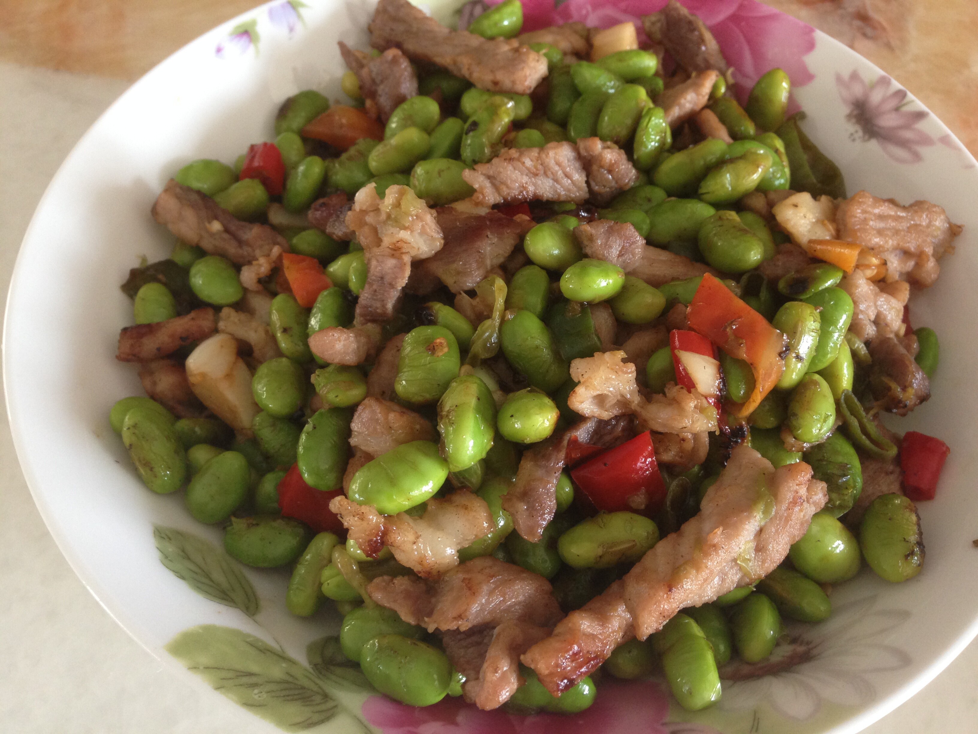 毛豆炒肉片
