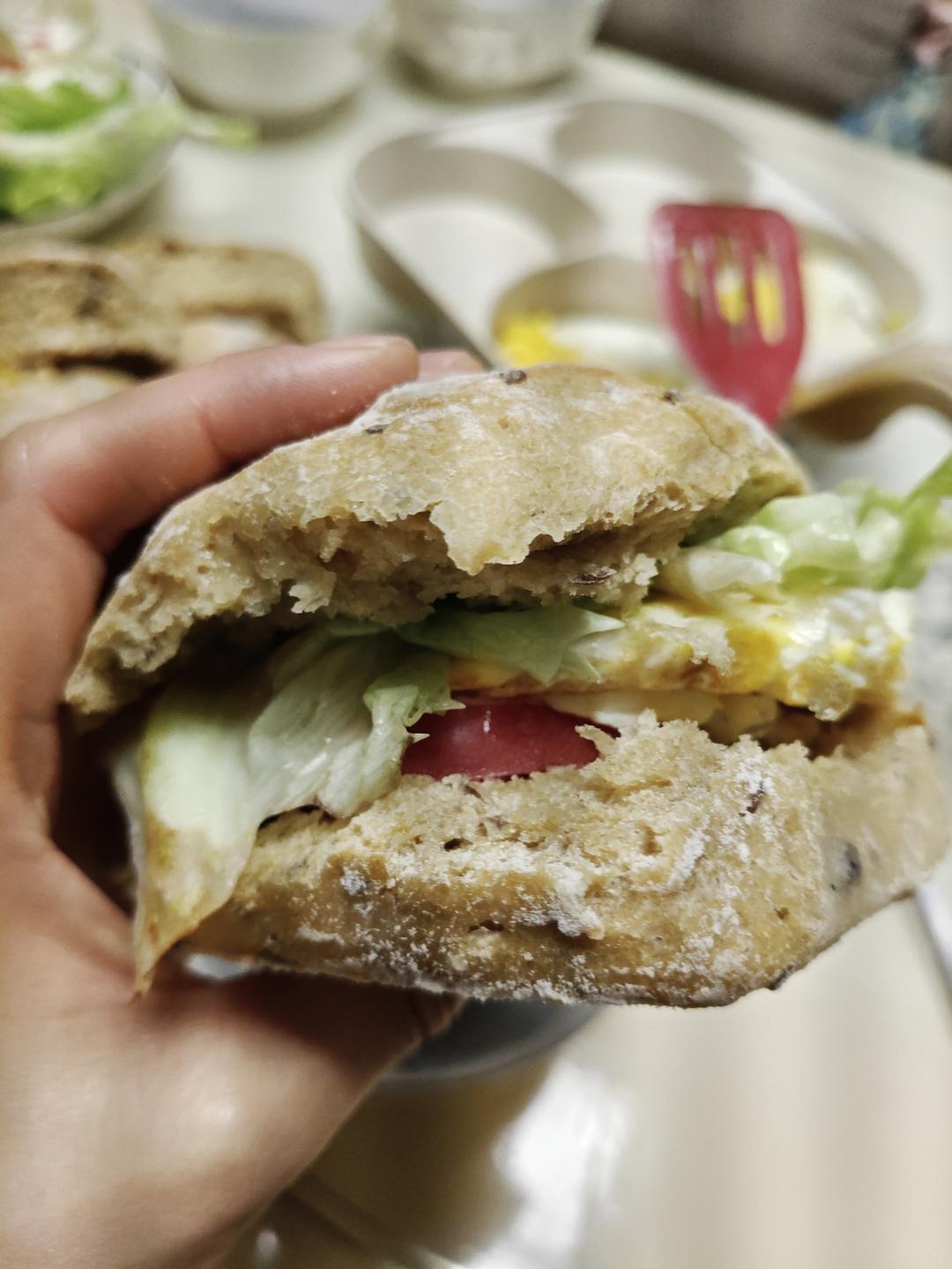 【不揉面】100%全麦拖鞋面包（恰巴塔）