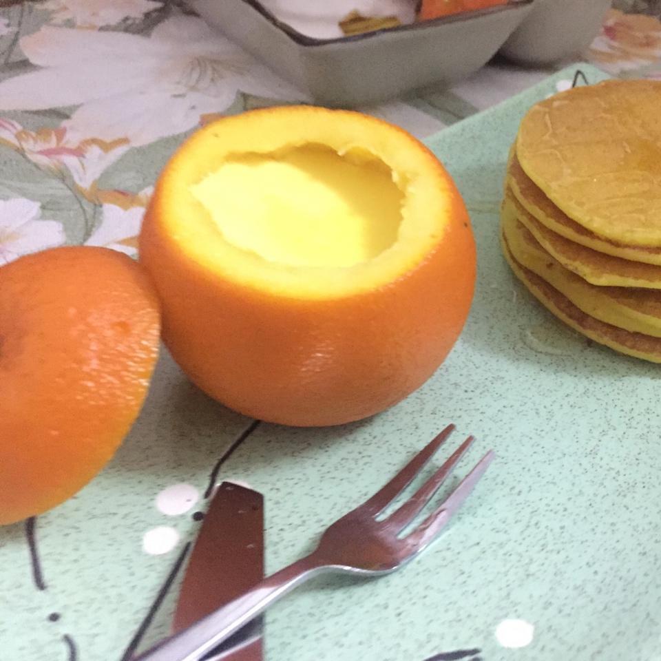 懒人甜品🍮｜橙香双皮奶蒸蛋