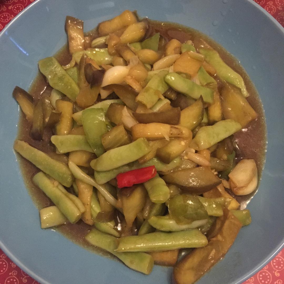 四季豆炒茄子