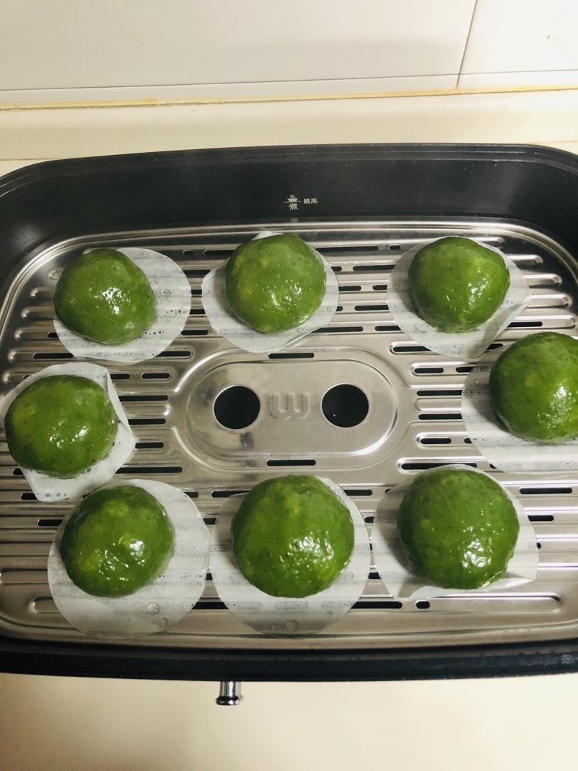 网红青团～～咸蛋黄肉松青团