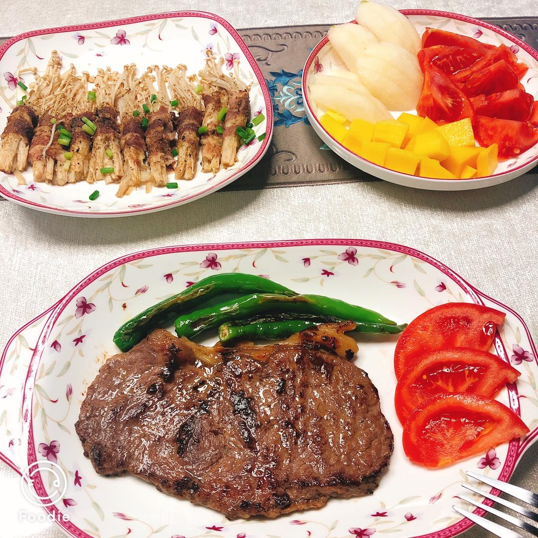 烤金针菇肥牛卷