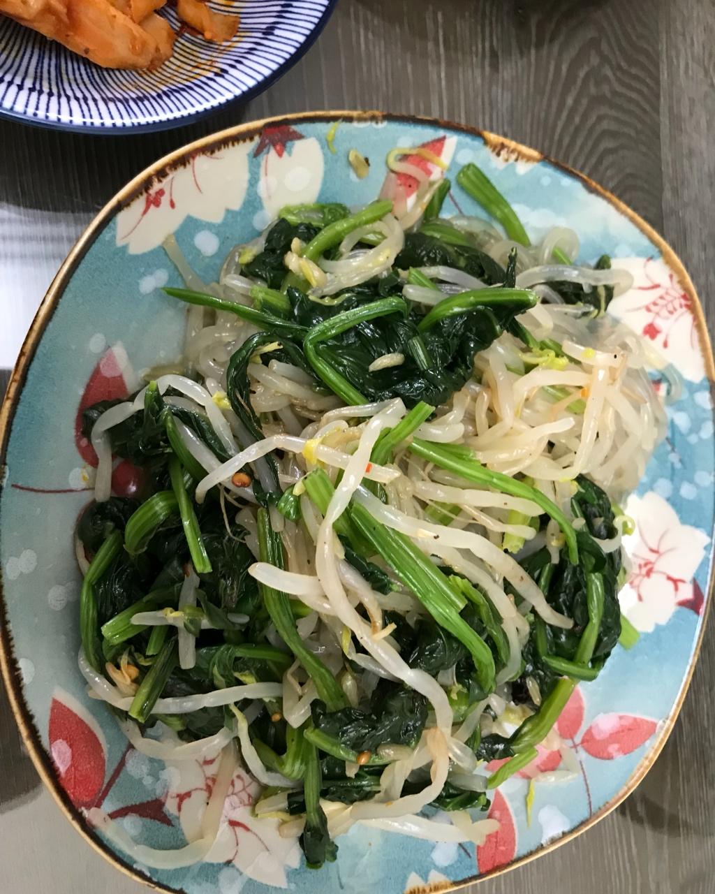 豆芽菠菜拌粉丝