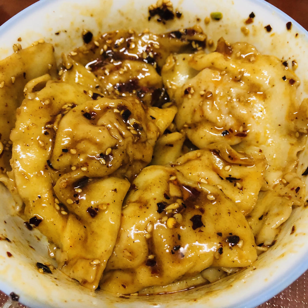 5分钟搞定❗️爆好吃的香辣拌饺子，零失败