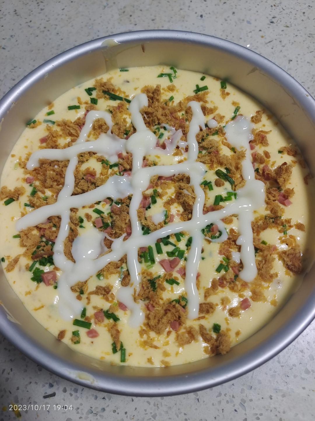 8寸香葱肉松戚风蛋糕