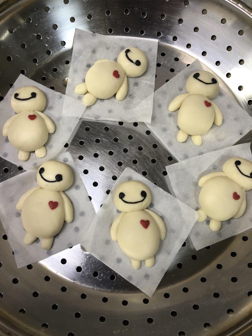 【原创】大白卡通造型馒头（超能陆战队Baymax）