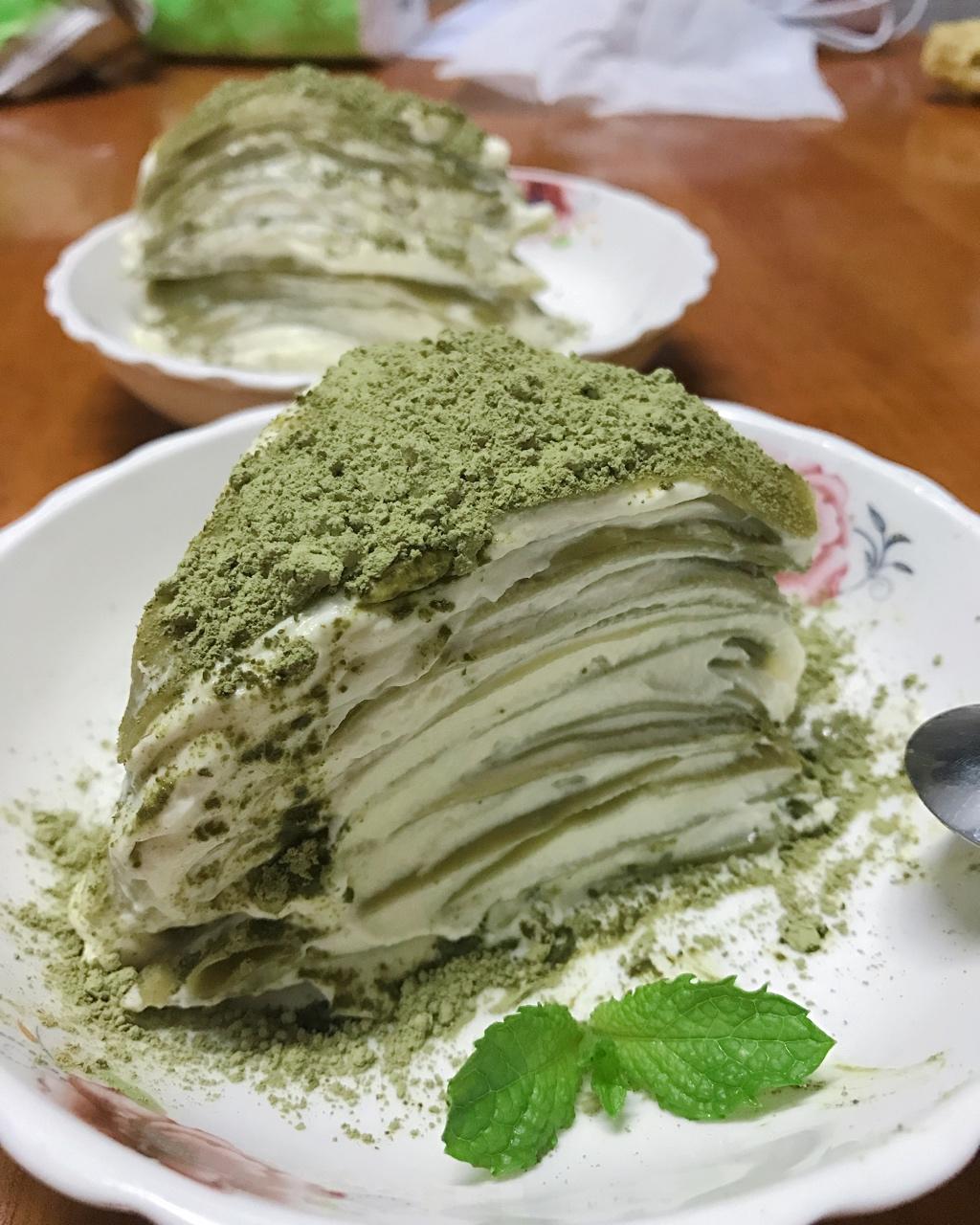 美味的煎蛋糕—抹茶千层蛋糕