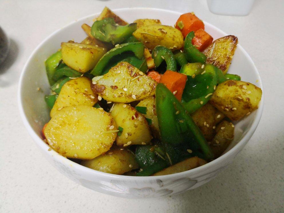 3分钟搞定❗️比烧烤还好吃的孜然土豆火腿丁