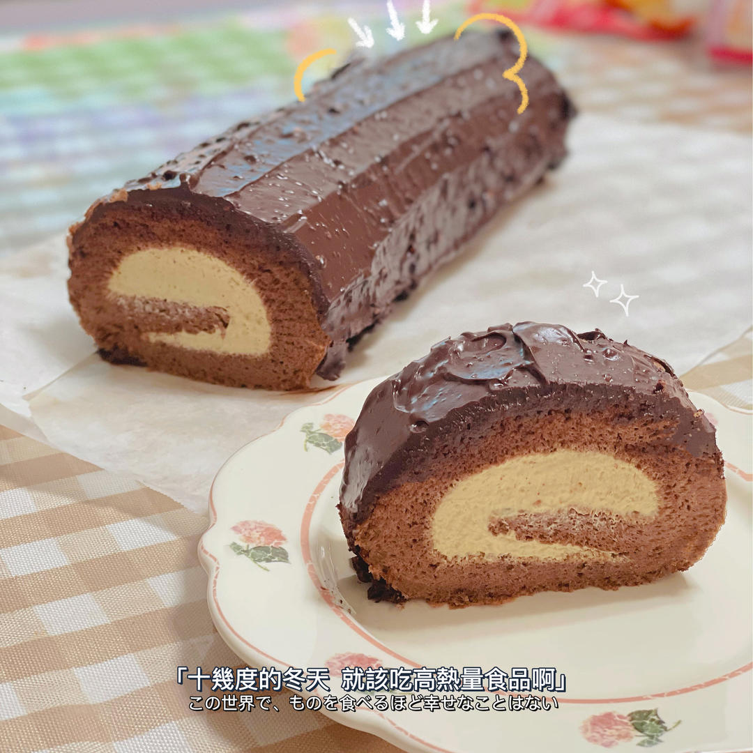 🍫梦龙蛋糕卷. 巧克力脆皮蛋糕卷 by pink-rabbit