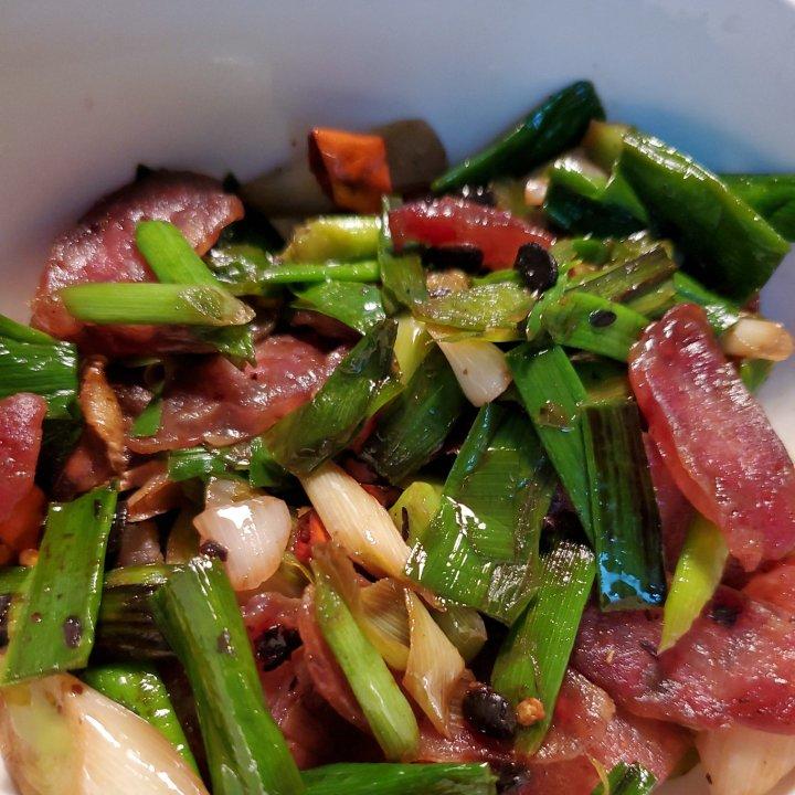 ㊙️腊味‼️豉香腊肠炒蒜苗‼️家常菜