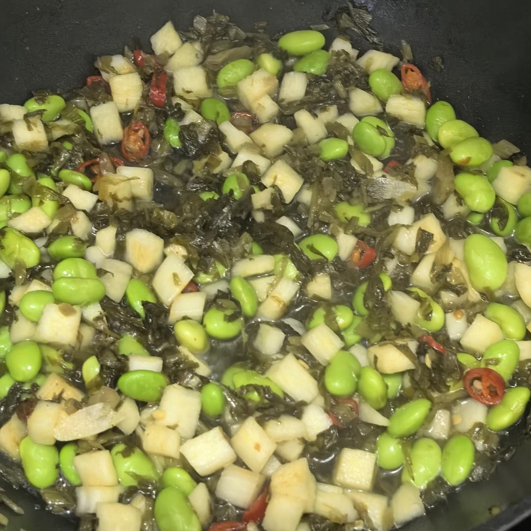雪菜茭白炒毛豆