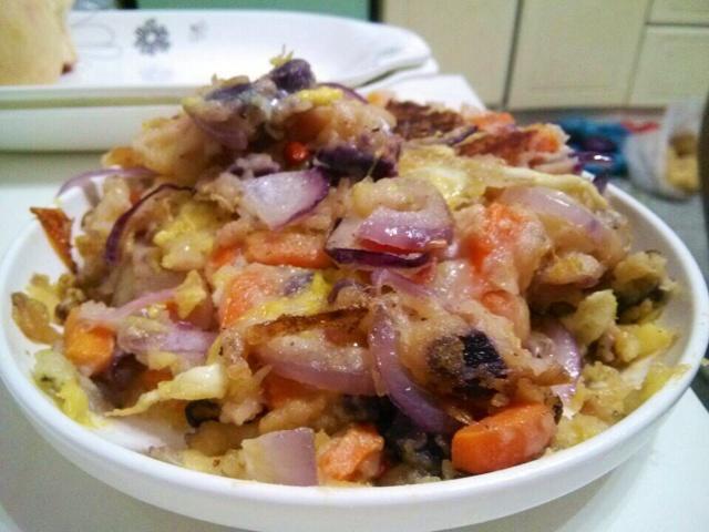 土豆地瓜洋葱胡萝卜鸡蛋饼的做法
