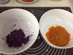 紫薯、南瓜椰蓉芝士球的做法 步骤2