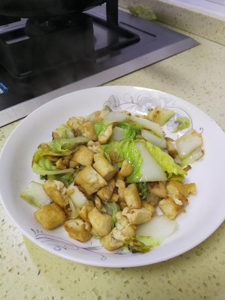 炒白菜豆腐的做法