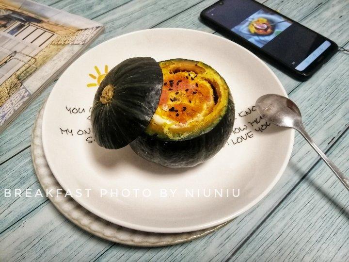 微波炉四分钟搞定的贝贝南瓜焗蛋|减脂又好吃