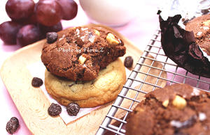 海盐榛子巧克力&蔓越莓大Cookie的做法 步骤13