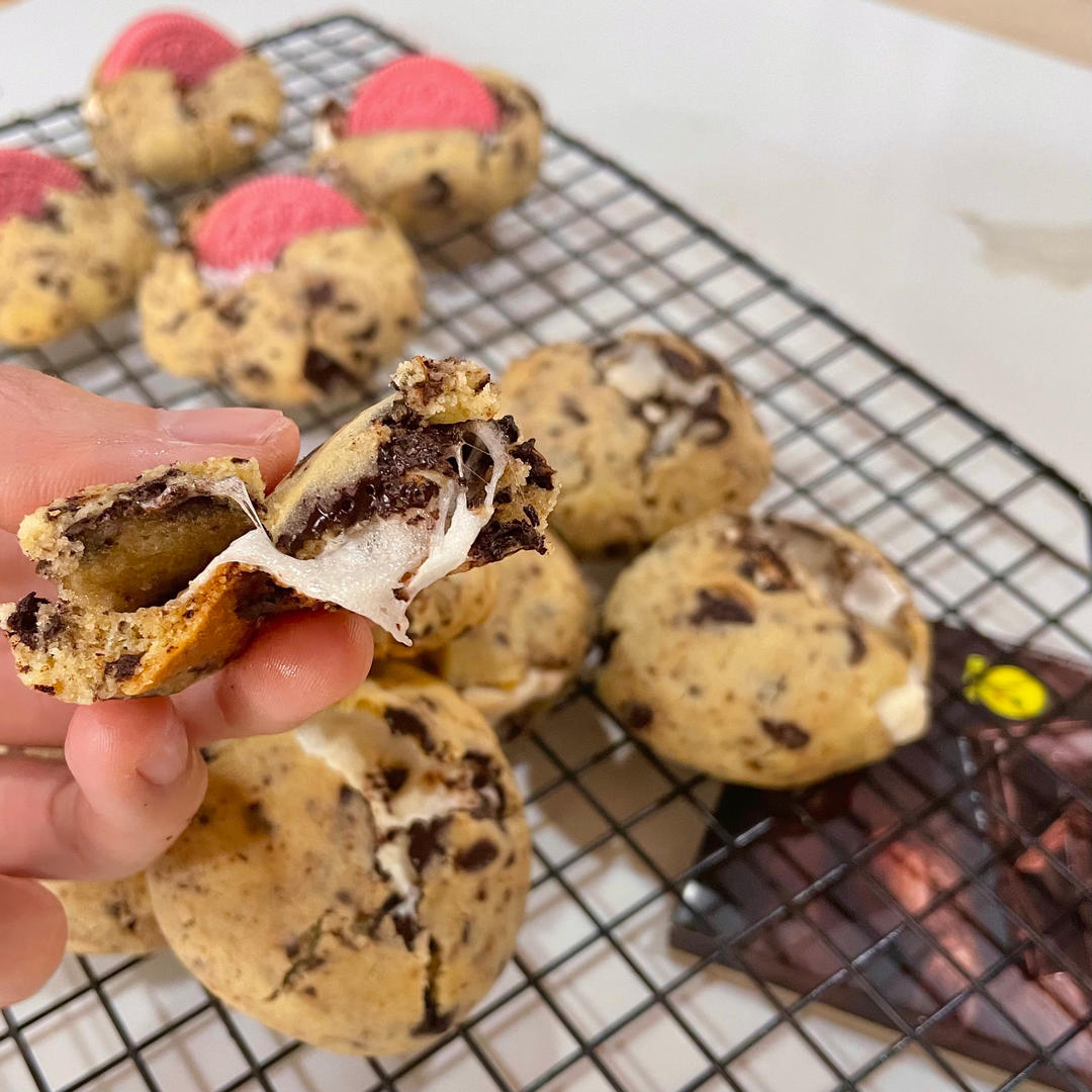 脆皮糯叽叽巧克力曲奇｜下午茶必备超简单