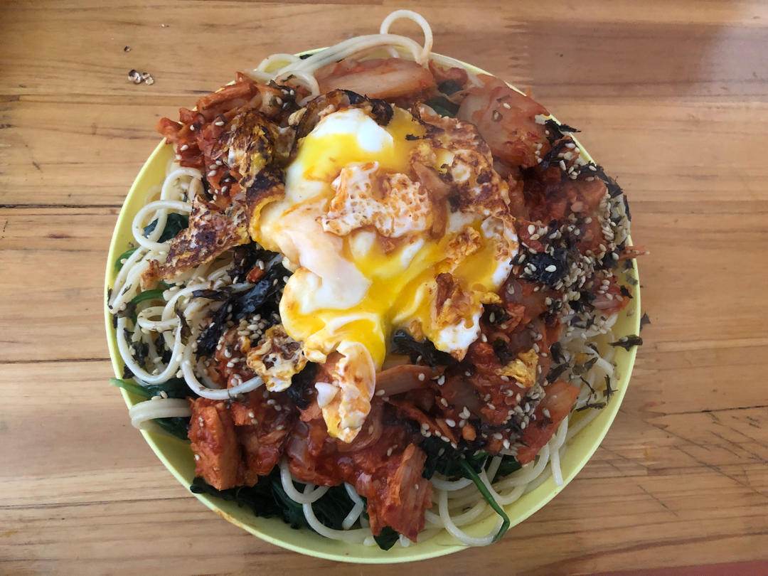 韩式金枪鱼松拌菠菜意面【健康一锅端】