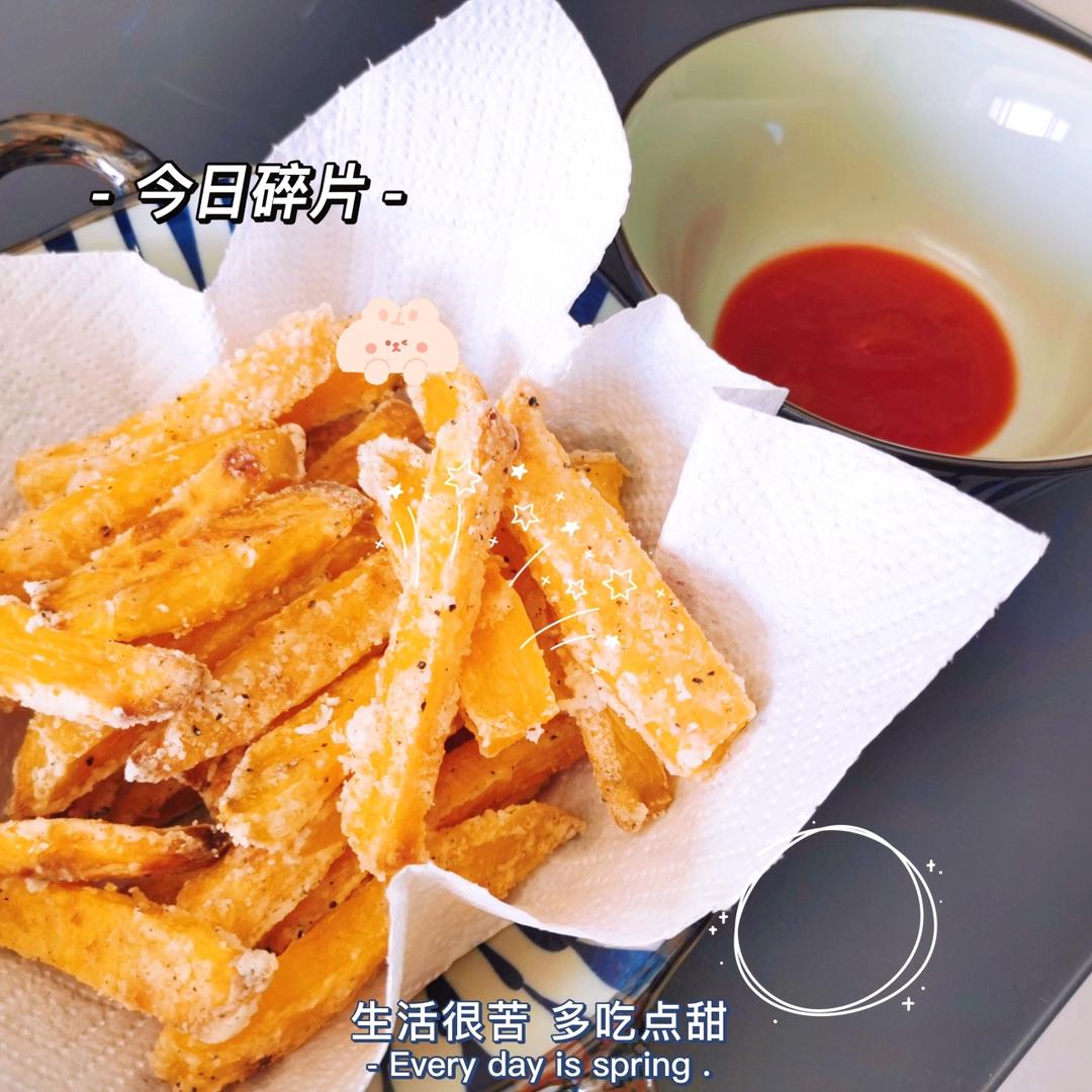 最酥脆健康秒空盘的…烤箱红薯条