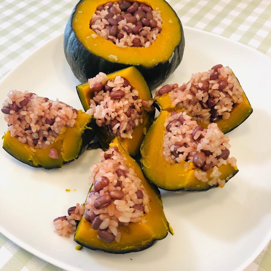 minxixi做的红豆糯米南瓜盅