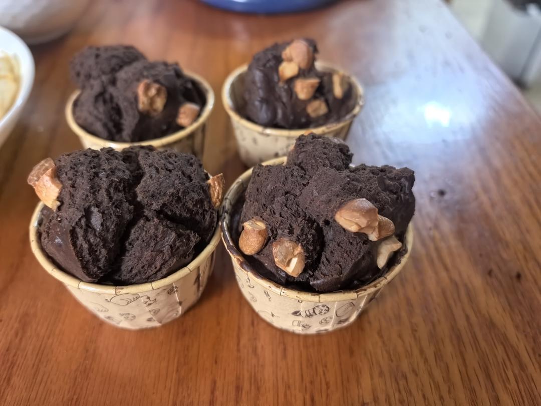 超简单！巧克力麦芬蛋糕！搅一搅就ok！空气炸锅版本