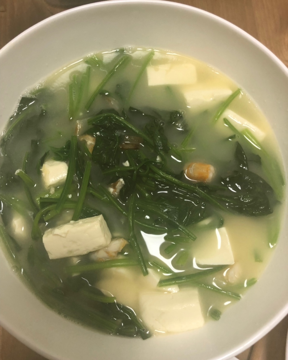 海米豆腐菠菜汤