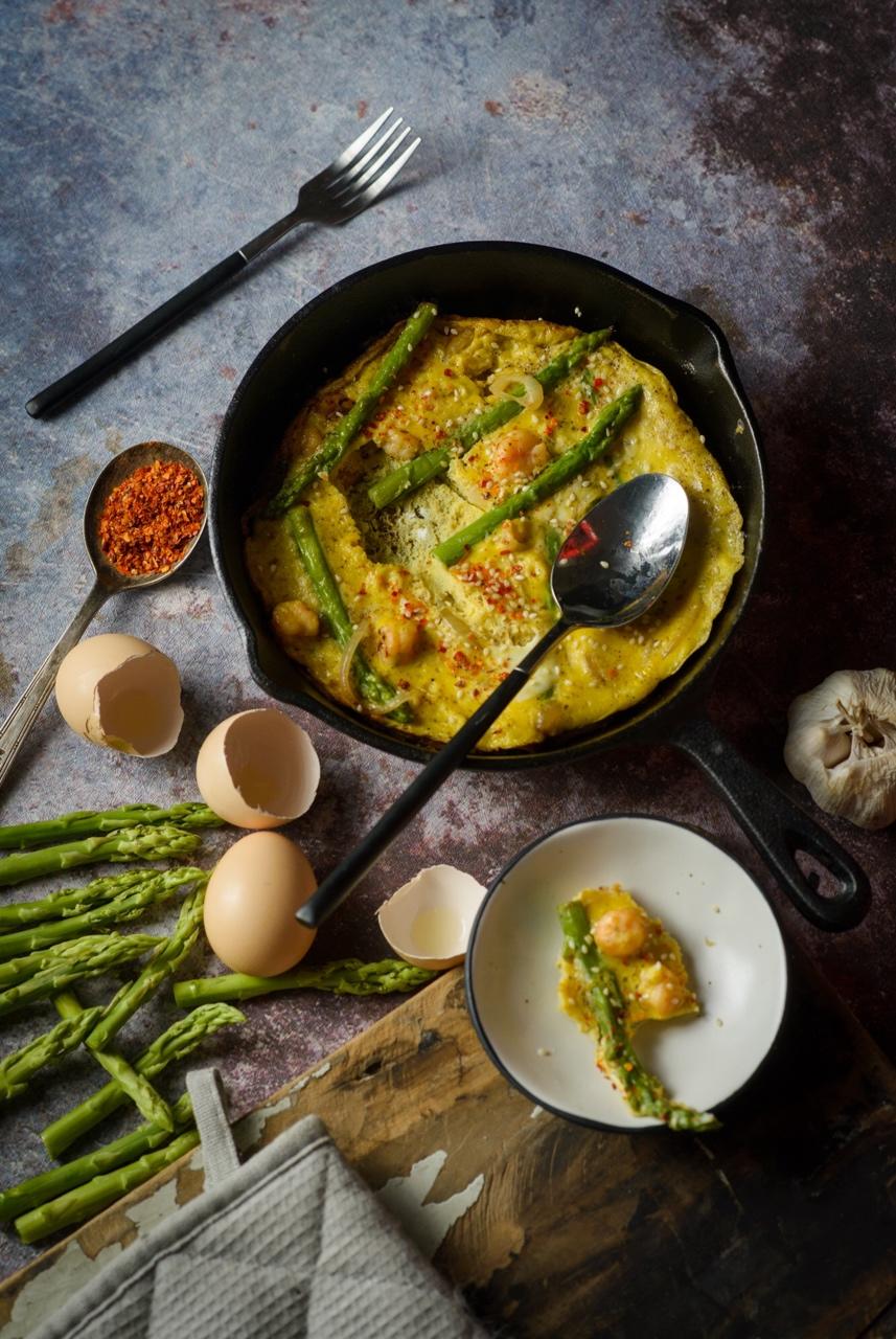 芦笋虾仁早餐蛋饼