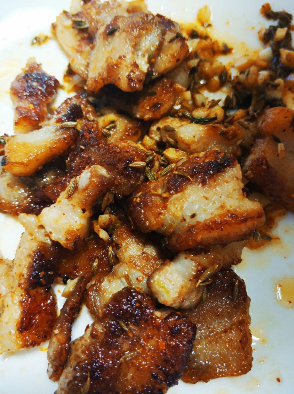 简易孜然五花肉(不粘锅版)