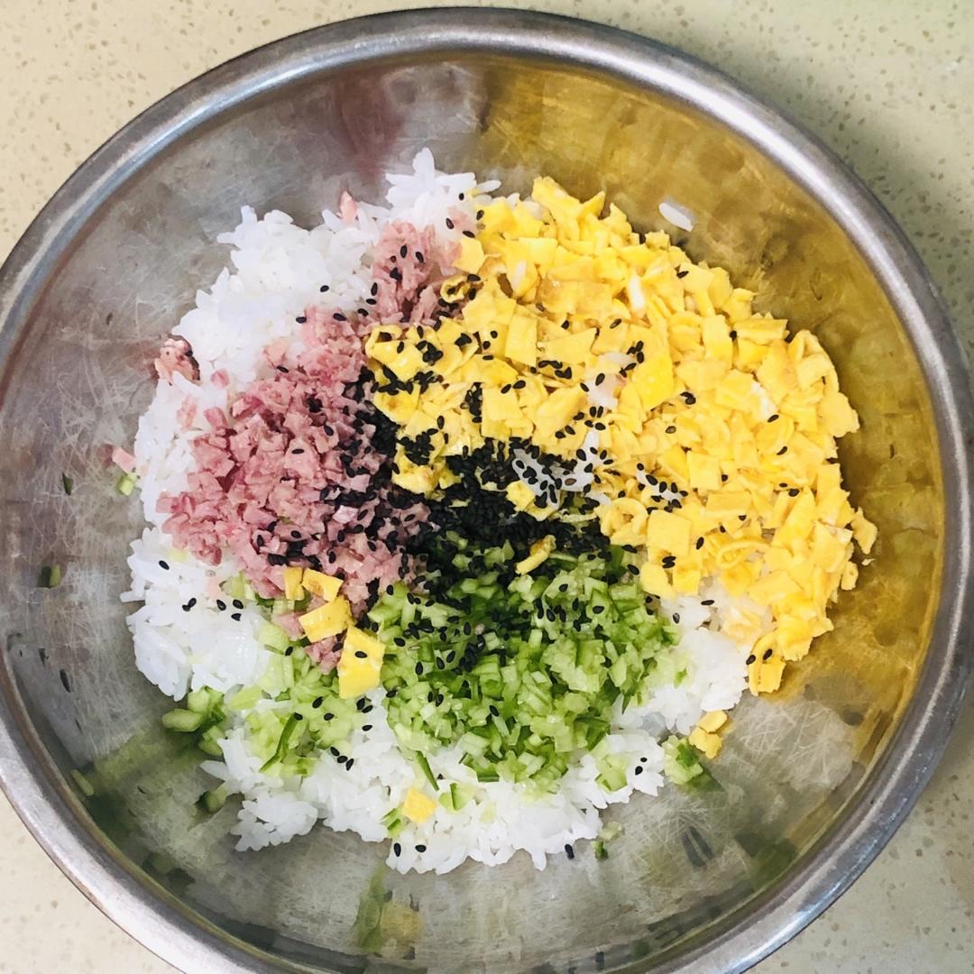 培根青菜烤饭团