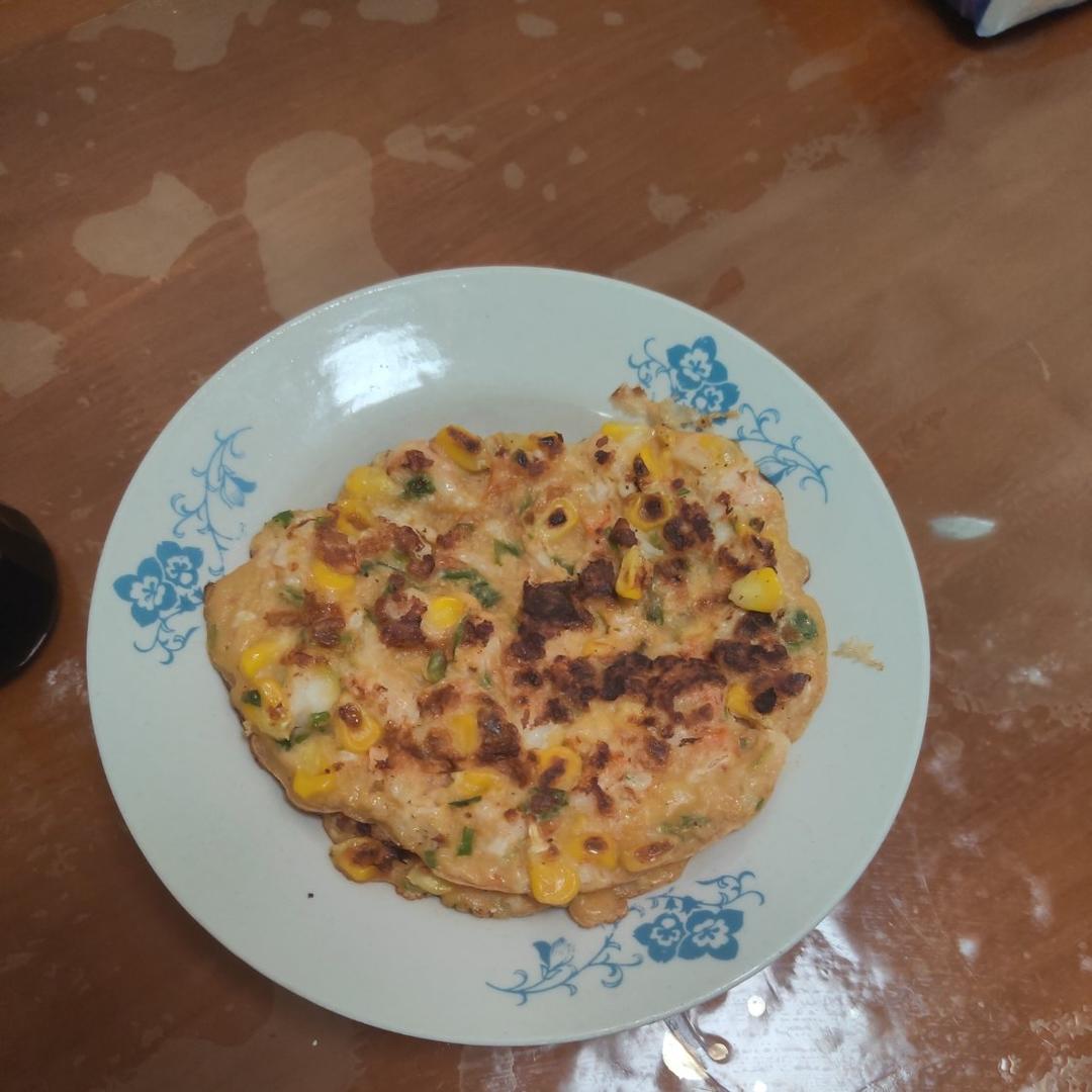 【女儿极力推荐】虾饼颗粒感玉米粒胡萝卜丁早餐搭档满口虾肉健身减脂蛋白质