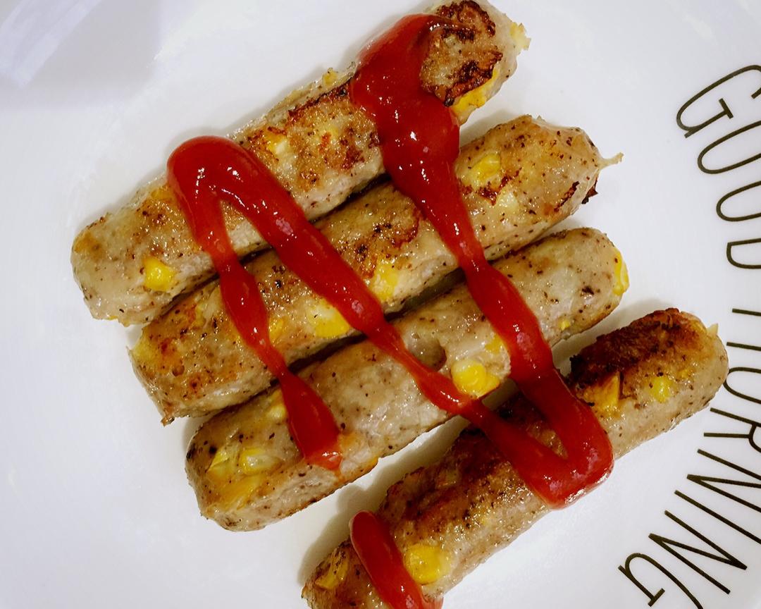 自制无添加鸡肉玉米香肠(无肠衣版)的做法