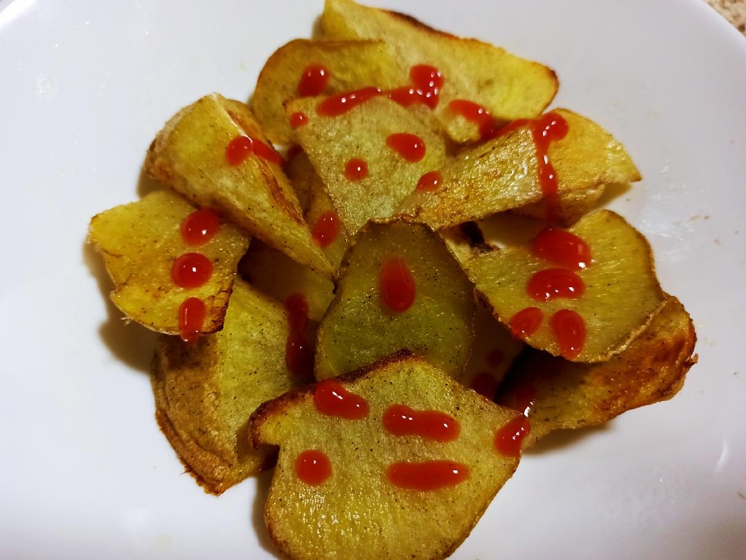 番茄酱烤土豆块小朋友超级喜欢 简单易做的做法