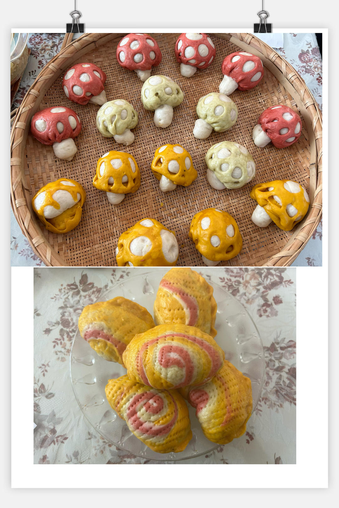 彩色蘑菇馒头和贝壳馒头的做法