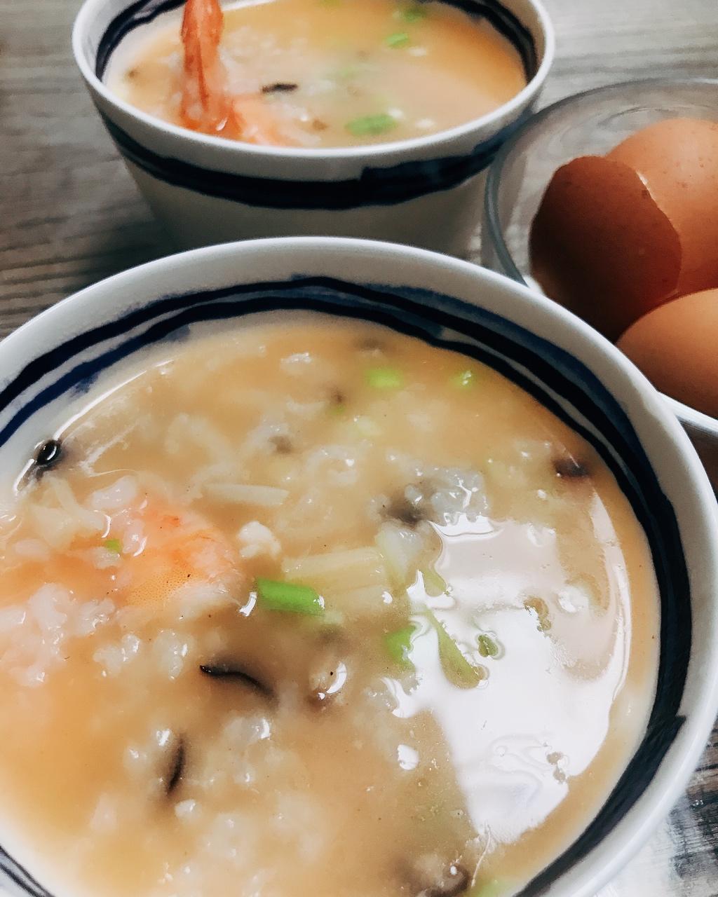 鲜虾干贝粥